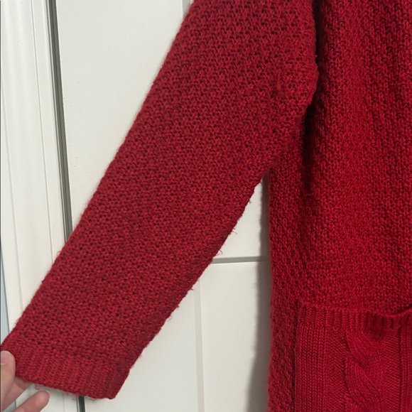 Christopher & Banks red knit cardigan size: L - Picture 3 of 7
